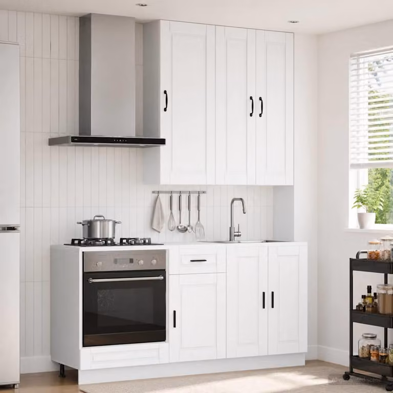 vidaXL Unità Cucina Moderna PORTO in 5 Pezzi Bianco Opaco in MDF
