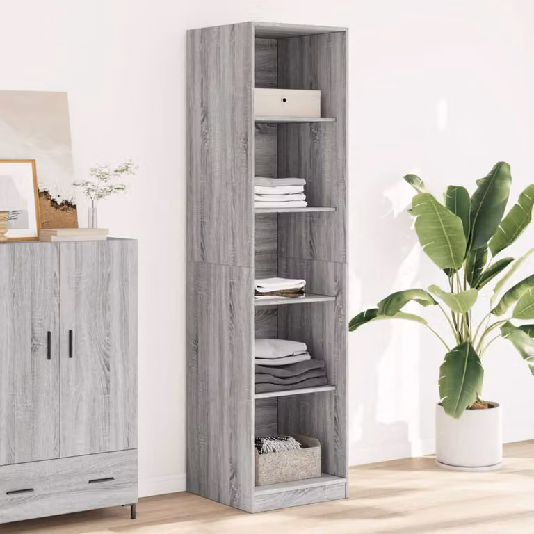 Armadio vidaXL Grigio con ripiani interni e ante a battente, L/P/H: 50 x 50 x 200 cm