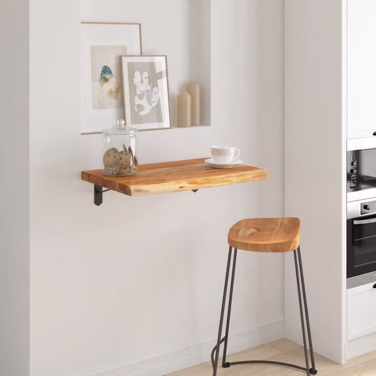 vidaXL Mensola a Muro in Legno di Acacia Marrone con Bordi Vivi L: 60 cm, P: 40 cm, H: 2,5 cm