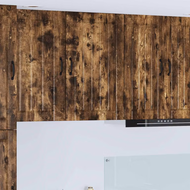 Armadietto a muro moderno vidaXL LUCCA in rovere fumo marrone con ante a battente e ripiani interni L/P/H: 50 x 31 x 80 cm