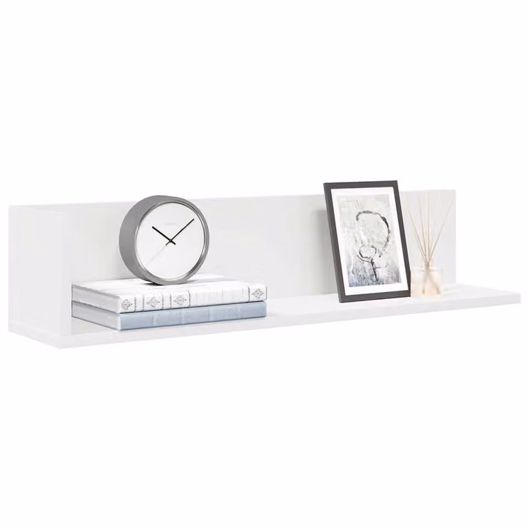 Set di 2 mensole da muro vidaXL bianche in MDF per soggiorno e camera da letto L 75 x P 16,5 x H 16,5 cm