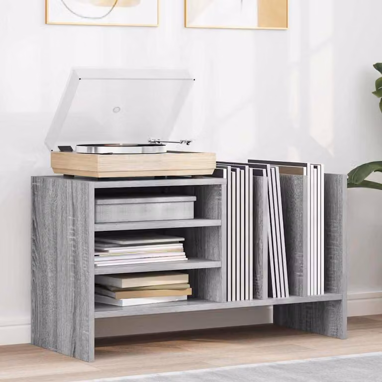 vidaXL Mobile porta vinili moderno Grigio Sonoma L: 78.5 cm, P: 35 cm, H: 45 cm