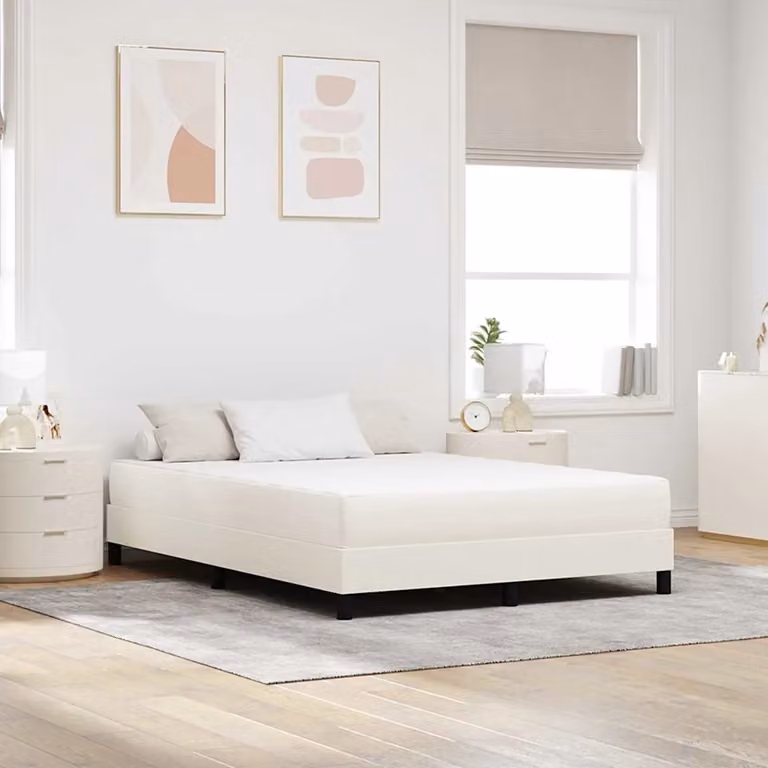 vidaXL Materasso a Molle Insacchettate in Tessuto Beige e Bianco L/P/H: 140 x 200 x 20 cm