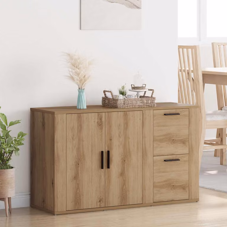 Credenza moderna vidaXL in rovere marrone L: 100 cm, P: 33 cm, H: 59.5 cm