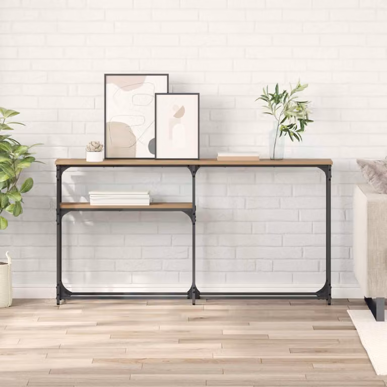 vidaXL Tavolo Consolle in Stile Industriale Rovere, L 145 x P 22,5 x H 75 cm