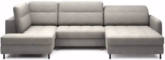 Divano ad angolo convertibile BERTHO MEUBLORAMA grigio con contenitore e funzione letto, lato destro, L 306 cm