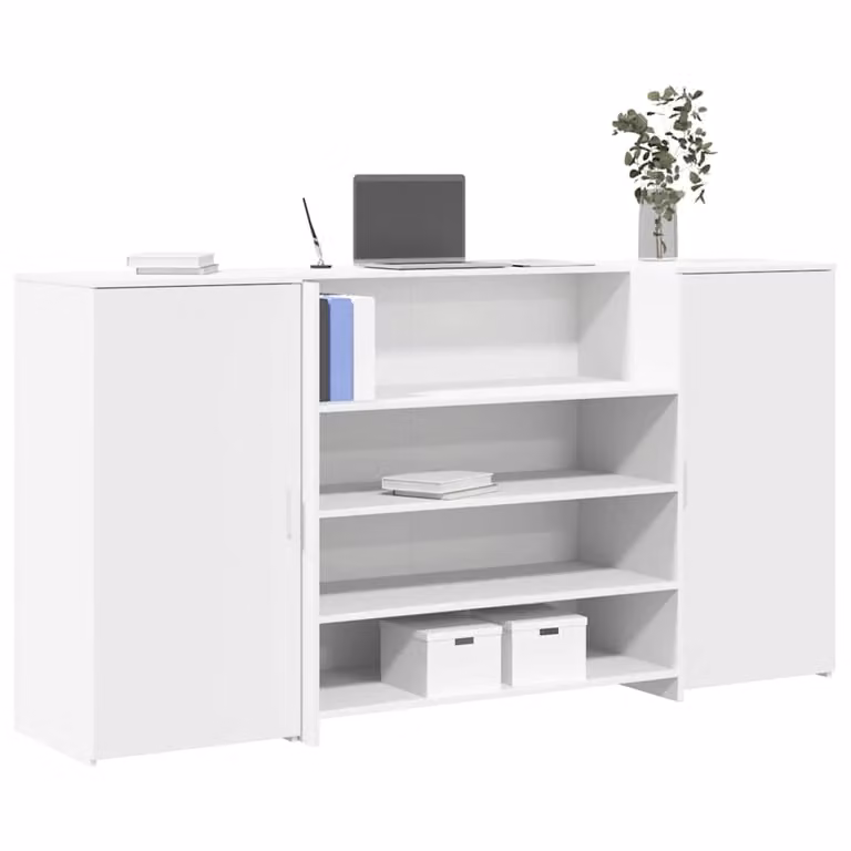 Scrivania per Reception moderna vidaXL Bianca in legno, L 200 cm x P 50 cm x H 103,5 cm