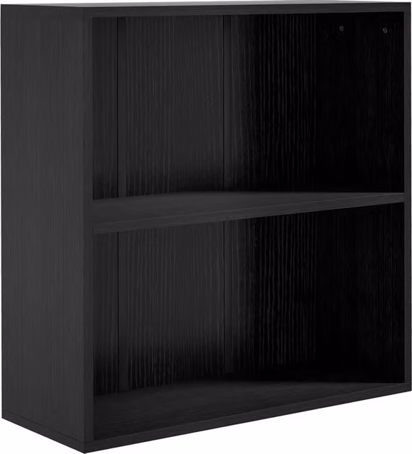 Libreria HOMCOM con 2 scomparti e ripiano regolabile, Nero, L: 60 cm, P: 24 cm, H: 63 cm