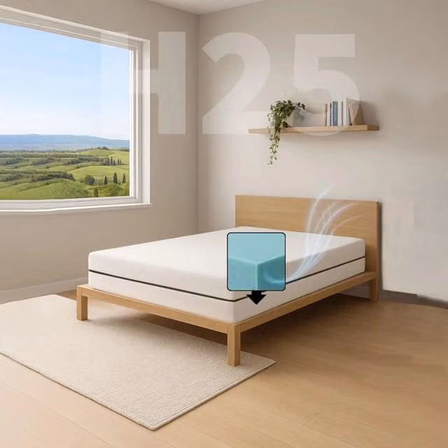 Materasso ortopedico semi rigido Comfy Line in Water Foam con rivestimento anallergico sfoderabile bianco L/P/H: 130 x 195 x 25 cm