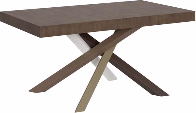 Tavolo da pranzo allungabile Volantis GIORDANOSHOP in legno e metallo marrone L/P/H: 160-264 x 90 x 77 cm