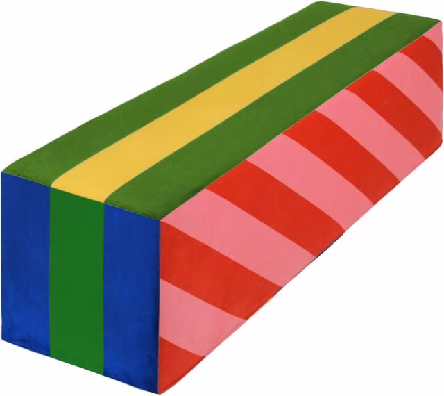 Pouf Qeeboo Attention con design astratto e rivestimento in tessuto multicolore