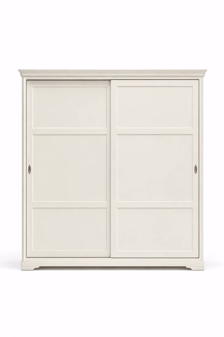 Armadio shabby chic in legno massello con 2 ante scorrevoli Mobili 2G L/P/H: 280 x 65 x 250 cm