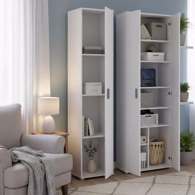 Armadio Multiuso Grande Modulabile Casciano DMORA Bianco L: 100 cm, H: 190 cm