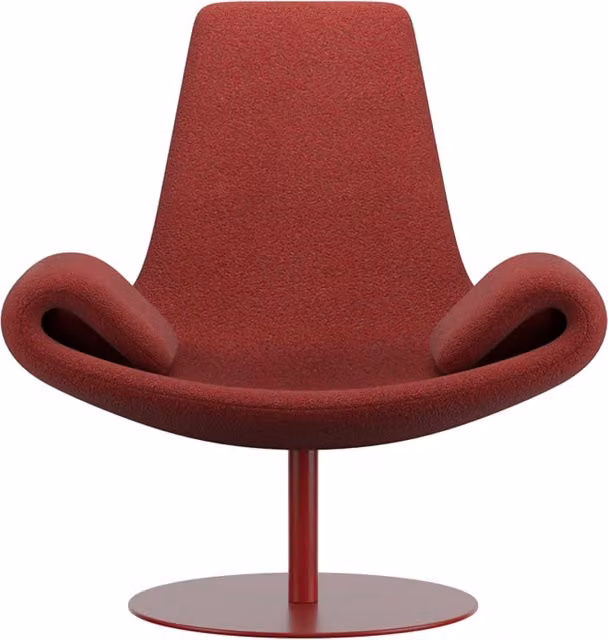 Poltrona lounge moderna Qeeboo Wing in tessuto rosso con struttura in metallo L: 148 cm, P: 102 cm, H: 79 cm