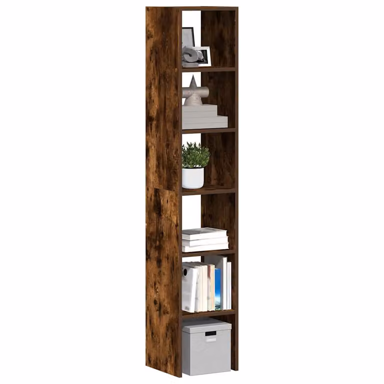 Set di 2 librerie impilabili vidaXL in truciolato e MDF, colore Rovere Fumo, L/P/H: 30 x 30 x 80 cm