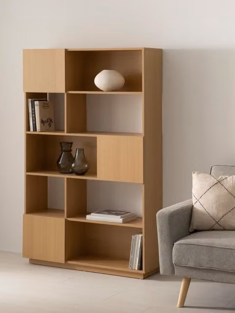 Libreria a parete Borna Kenay Home colore marrone in legno e composito