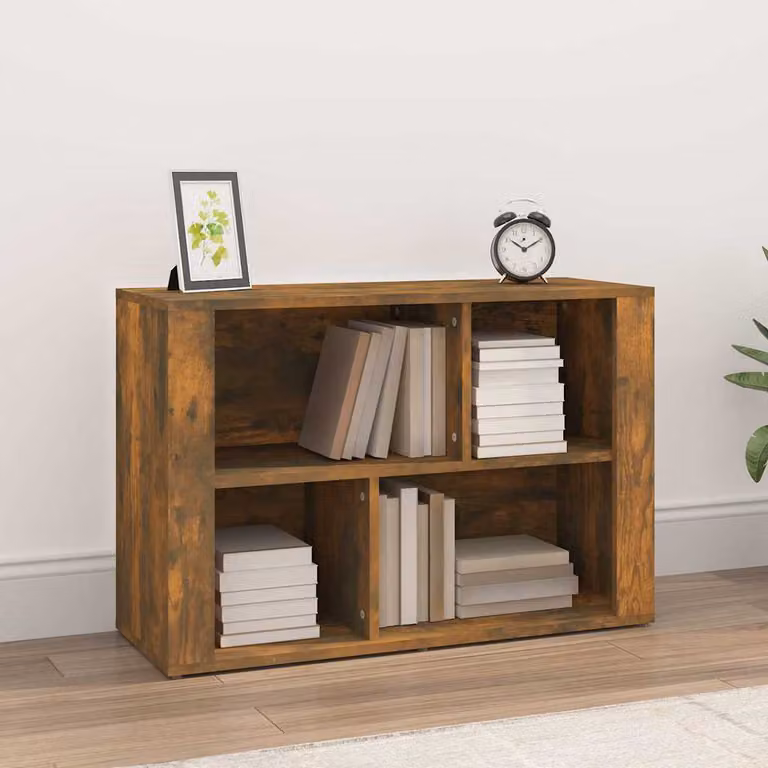 Credenza vidaXL in legno multistrato Rovere Fumo, L 80 cm x P 30 cm x H 54 cm