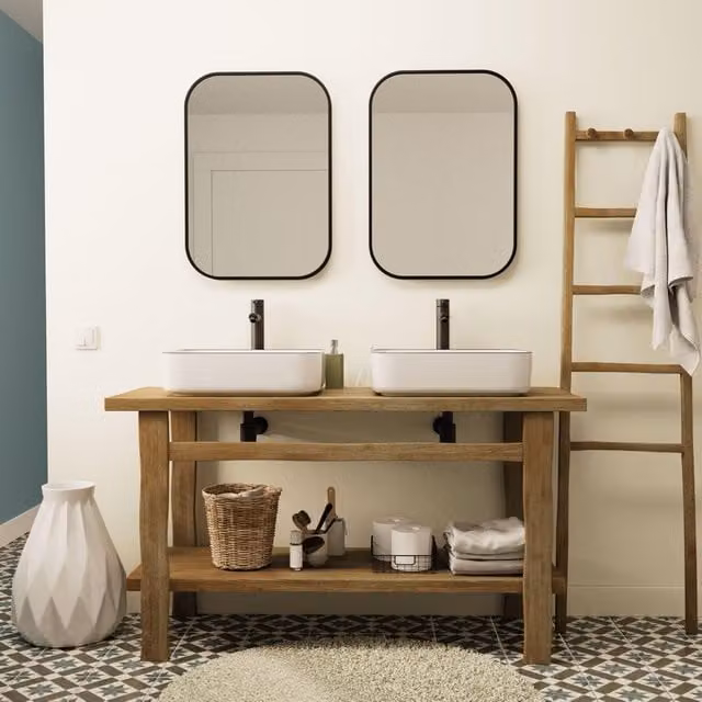 Mobile da bagno a terra HOMESIGHT ROBBY in legno color quercia di campagna verniciato L: 140 cm, P: 50 cm, H: 78 cm