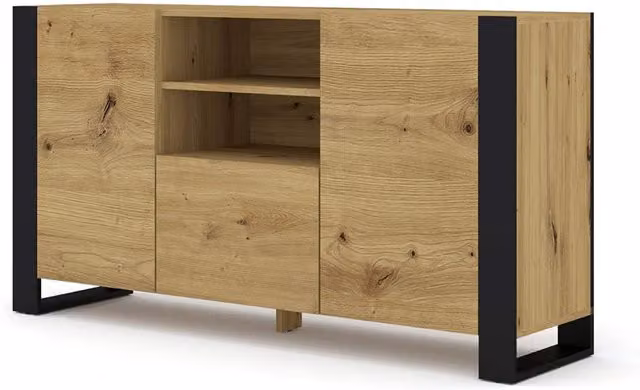 Mobile Credenza Mondi Bim Furniture colore Rovere Rustico L: 158 cm, P: 40 cm, H: 84 cm
