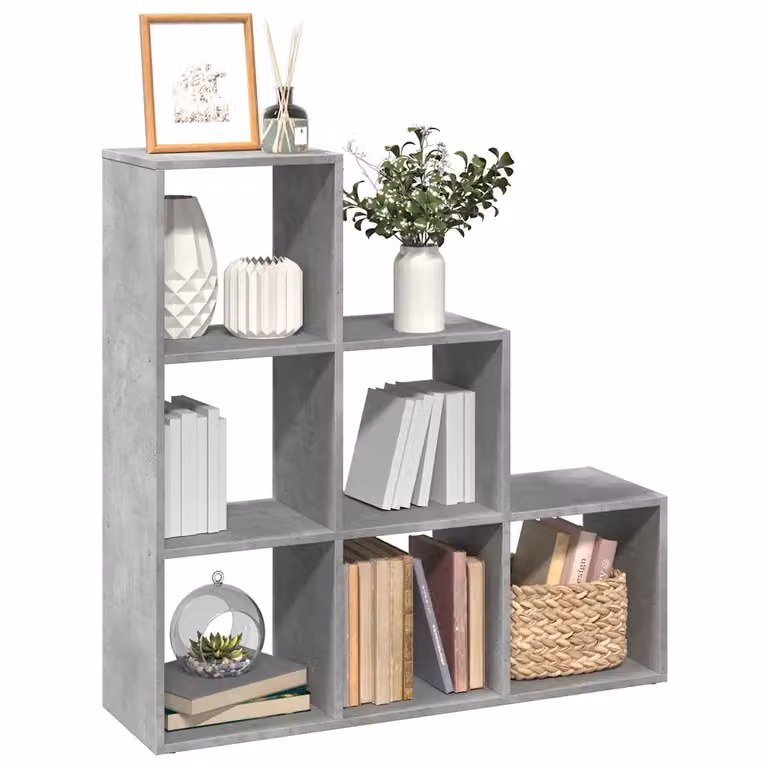 Libreria Divisorio vidaXL con 3 Ripiani in MDF Grigio Cemento, Design Moderno, L/P/H: 99 x 29 x 99 cm