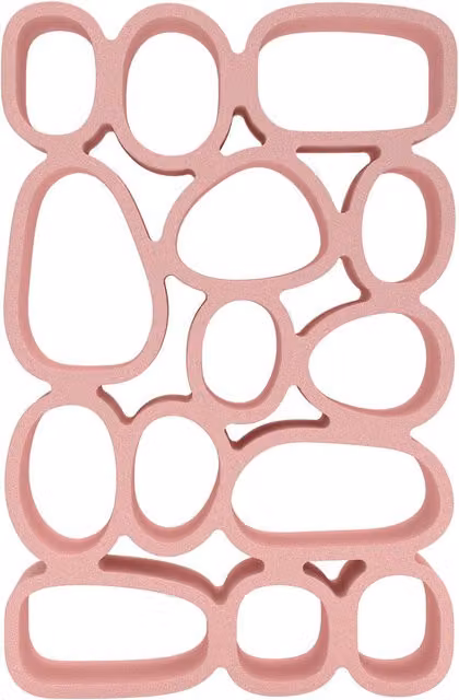 Libreria moderna Qeeboo Koibuchi rosa con design open back e struttura freestanding