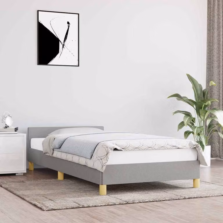 vidaXL Giroletto senza Materasso in Tessuto Grigio Chiaro L/P/H: 90 x 200 cm