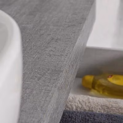 Set mobile lavabo sospeso INBAGNO in effetto cemento grigio opaco con specchio, L: 120 cm, P: 50 cm, H: 100 cm