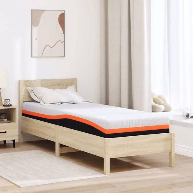 Materasso in gel vidaXL bianco e nero con tessuto, L: 70 cm, P: 200 cm, H: 20 cm