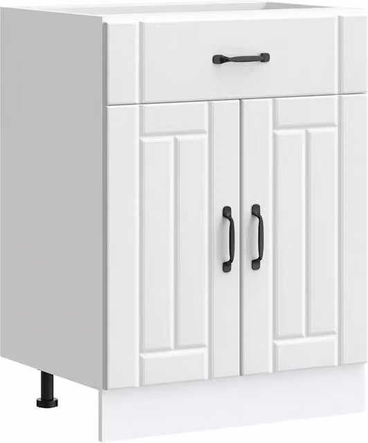 Base da cucina Lucca bianca in legno multistrato con ante a battente L/P/H: 60.0 x 46.0 x 81.5 cm