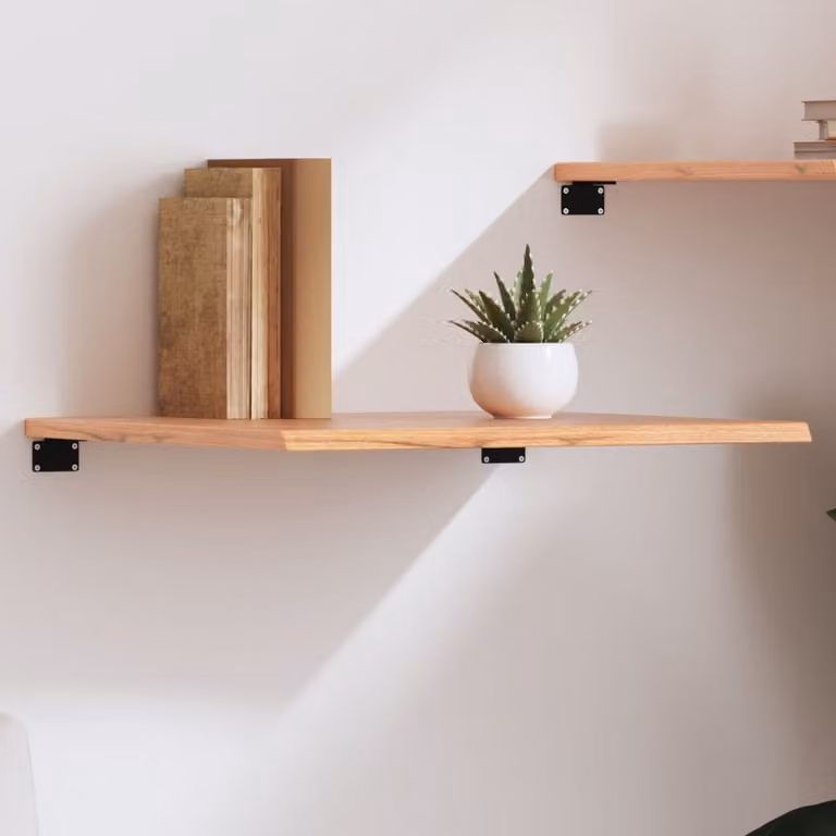 Ripiano da muro vidaXL in rovere massello marrone chiaro L 60 cm, P 50 cm, H 2 cm
