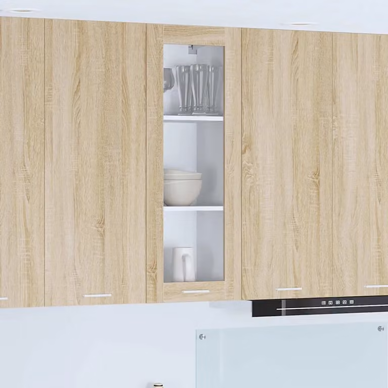 Armadio pensile da cucina vidaXL in legno Rovere Sonoma marrone con ante a battente e ripiani interni L/P/H: 40 x 31 x 100 cm