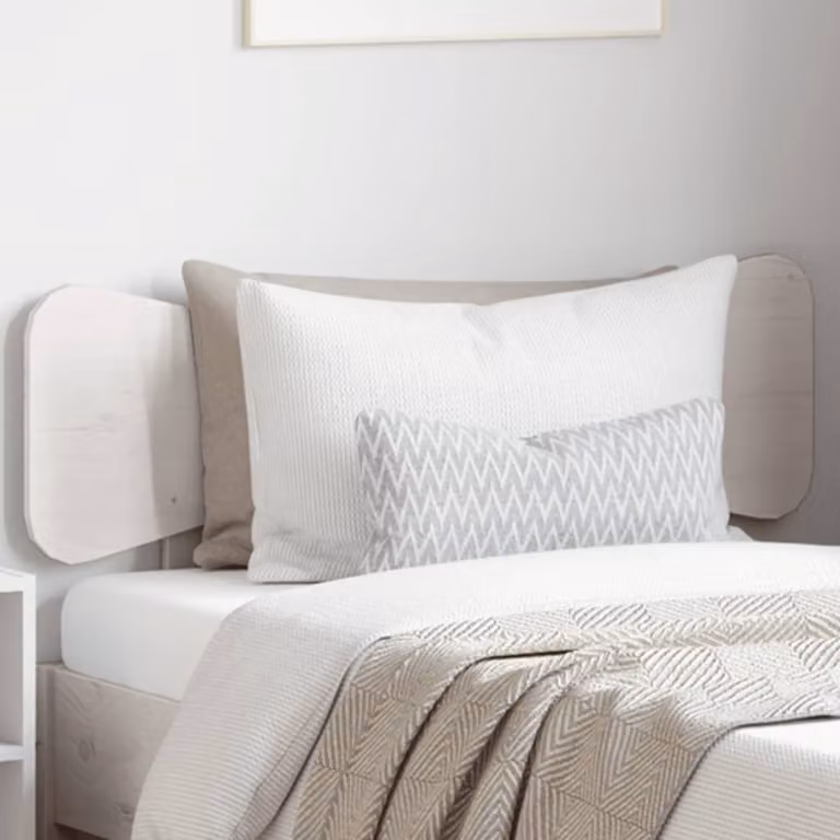 Testiera per letto vidaXL in legno massello di pino, stile rustico, colore bianco