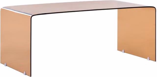 Tavolino rettangolare in vetro marrone lucido stile minimalista BELIANI L/P/H: 50 x 40 x 40 cm