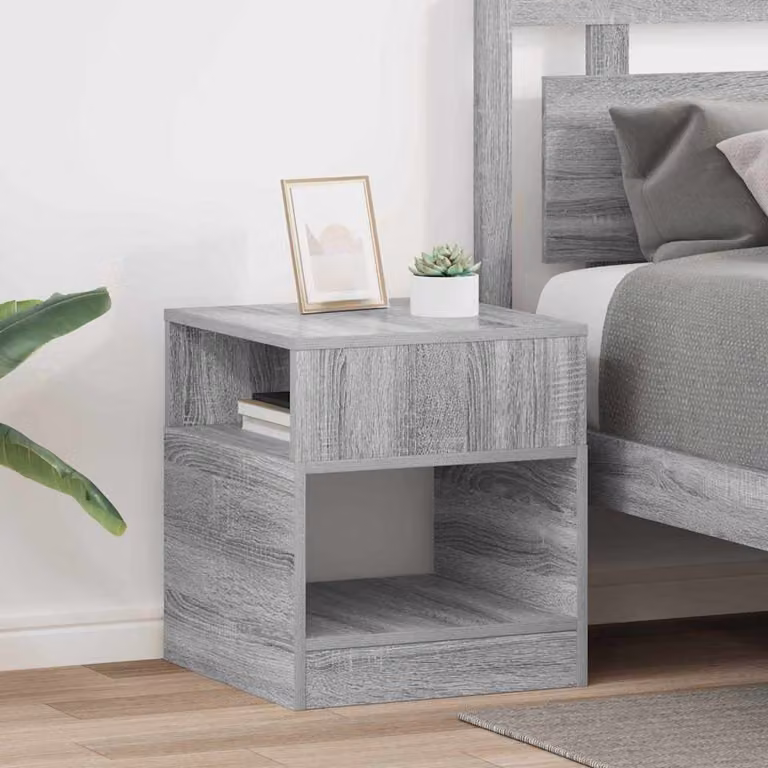 Set di 2 tavolini moderni vidaXL in stile Sonoma grigio, L/P/H: 40,5 x 40 x 45 cm