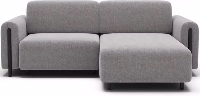 Divano ad angolo convertibile ARVESSA MEUBLORAMA grigio, tessuto bouclé, con funzione letto e contenitore, angolo destro, L 244 x P 154 x H 95 cm