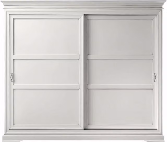 Armadio classico in legno con 2 ante scorrevoli Mobili 2G bianco L: 300 cm, P: 68 cm, H: 255 cm