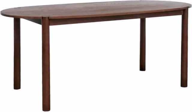 Tavolo da pranzo ovale Sweeek in legno marrone opaco per 6 persone L: 180 cm, P: 90 cm, H: 75 cm